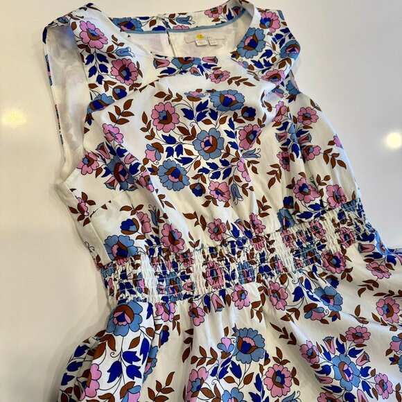 Boden Smocked Waist Mini Dress in Multi/Wildflower Prairie - size 8P - Picture 12 of 16